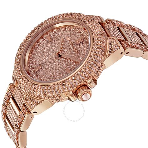 michael kors diamond rose gold watch